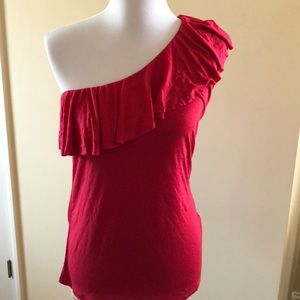 Red one shoulder top